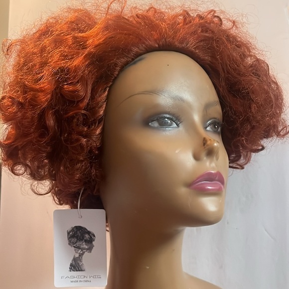 Fashion Wig Soft Curly Red Short Hair Synthetic Short Curly Wig - Picture 3 of 8